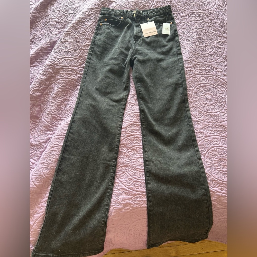 Avec Les Filles Black Flare Jeans